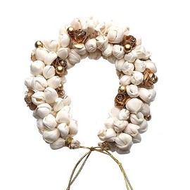 OnMexa Artificial Jasmine Mogra & Gold Rose Hair Gajra | Traditional Indian Juda Garland | Floral Hair Accessory for Women | Free Size