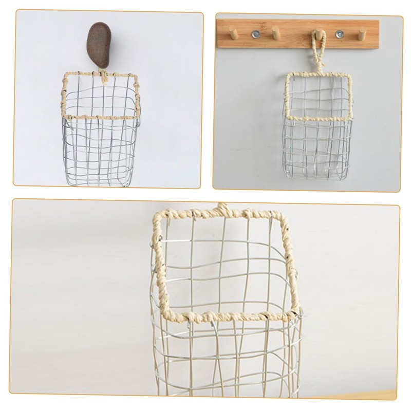 Levemolo Iron Crafted Wire Storage Basket Multi-Purpose Organizer Small Bread