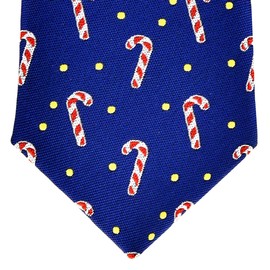 Retreez Encantador diseño de bastones de caramelo de Navidad tejida preatada para niño, Azul marino, 4-7 Años