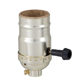 B&P Lamp Table Lamp Wiring Kit with 7 Inch Harp and 3-Way Socket, Brass Finish