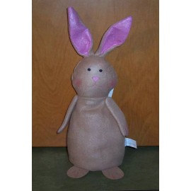 Midwood Brands LLC 14" Stuffed Plush Brown Bunny, Pink Ears and Bean Bottom for Standing - New !