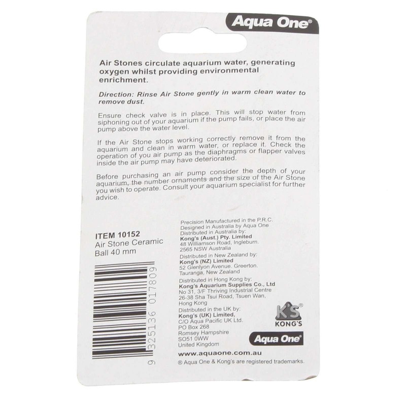 Aquarium Airstone Ceramic Ball 40mm Fish Tank 10152 Aqua One