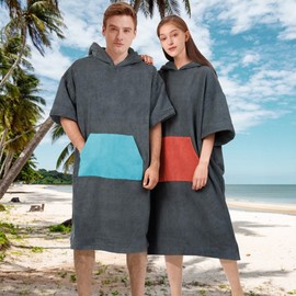 Adult Quick-Dry Microfiber Hooded Poncho Beach Changing Robe for Swimming & Diving 75*110cm/Lavender Purple 4ea