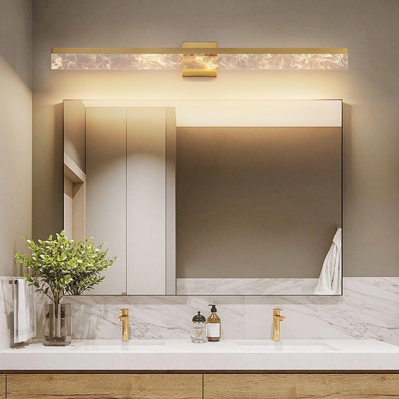 AIJIASI 39-Inch Brushed Gold Vanity Light Fixture, 28W Dimmable LED