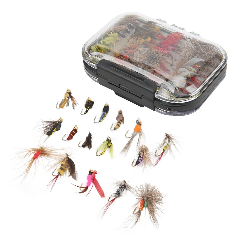 64 Pcs Fly Fishing Flies Stainless Steel Colorful Fishing Lure