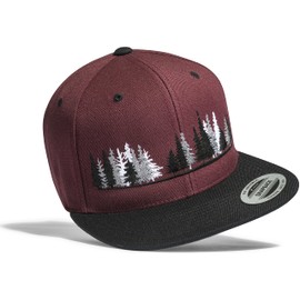 Cap: Unisex Anchor Flexfit Snapback, Urban Streetwear, Baseball Cap, Hip-Hop Rap, Cap, Captain Sailor, Fishing, Hamburg, Baseball Cap, Vintage Retro, Black, 3D Sticker - Baseball Maroon