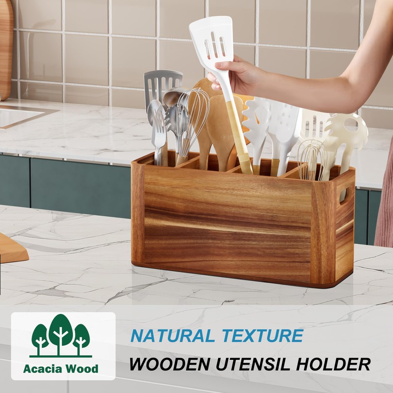 Segtenant Utensil Holder for Kitchen Counter, Extra Large Utensil Holder