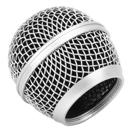 Mesh Microphone Grille for Shure SM 58 Microphone, Metal Microphone Replacement Head Built in Blowout Prevention Cotton for Singing