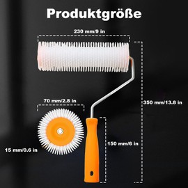 Bleed Roller, Spiked Roller, Nail Roller, Spiked Roller, Spike Length 15 mm, Suitable for Removing Air and Bubbles from Floor Coatings
