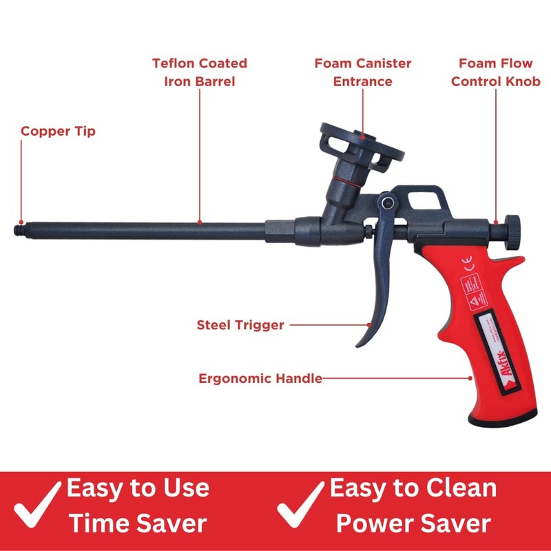 Akfix Dispensing Foam Gun - Spray Foam Applicator for Caulking,