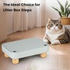 Litter Box Step, Litter Box Ramp/Catcher with Wooden Base, Anti-Tracking
