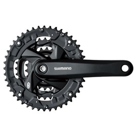 SHIMANO 9-Speed Mountain Bicycle Crankset - FC-M371-L (Black - 175MM, 48X36X26T W/CG)