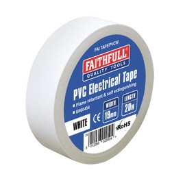Faithfull FAITAPEPVCW PVC Electrical Tape 19mm x 20M - White