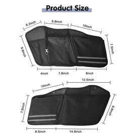 Leopauto Motorcycle Saddlebag Organizers Liners Wall Organizers Compatible with Street Glide Road King Road Glide Electra Glide 2014-2024, Black