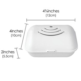 Linkidea 2 Pack Wall Mounted Soap Boxes, Foldable Soap Dish Holder, Shower Soap Container with Clasp, Practical Small Soap Case for Bathroom, Kitchen (White)