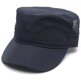 Laquest Large Size Side Mesh Work Cap, Deep, Maximum 25.6 inches (65 cm), Men's/Women's, Summer, navy