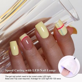 Imtiti Yellow Gel Nail Polish, 1Pcs Yellow Soak Off UV LED Gel Polish, Long Lasting, Nail Art Manicure Salon DIY at Home for Spring and Summer (0.34 Fl Oz-987)