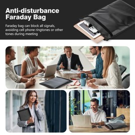 4 Pack Faraday Bags, Large Faraday Bag for Phones & Laptops & Tablets& Car Keys, Fireproof & Water Resistant Faraday Key Fob Protector for RFID