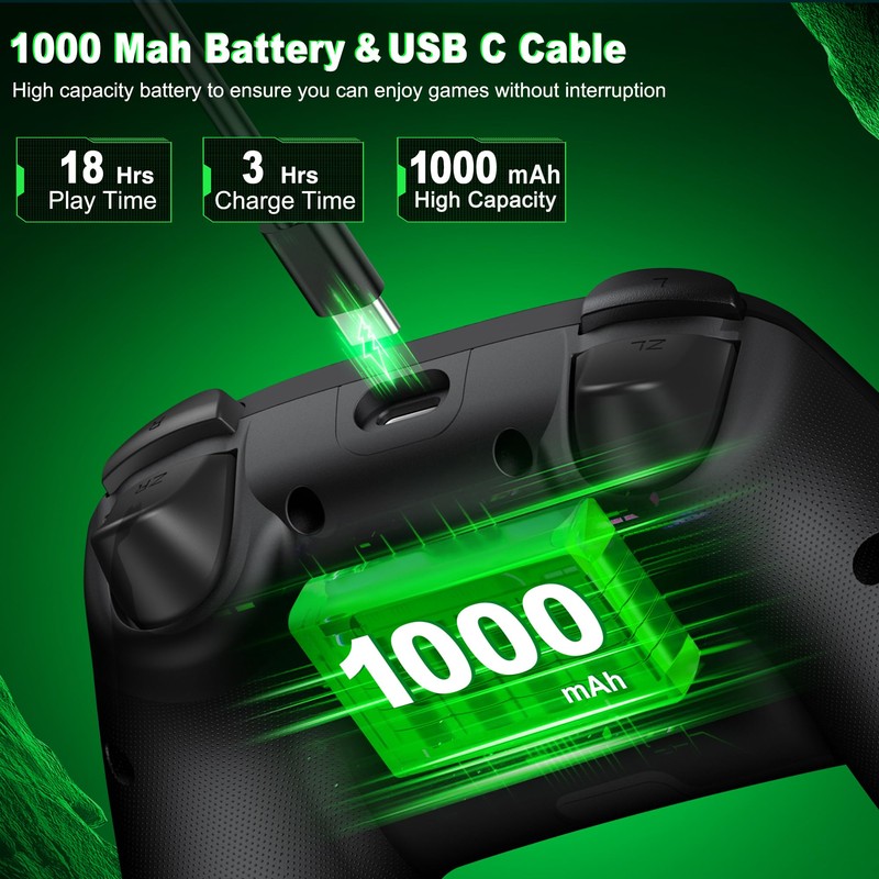 HELLCOOL Switch Controller mit Hall Joysticks, Kabellos Controller für Switch/Lite/OLED,