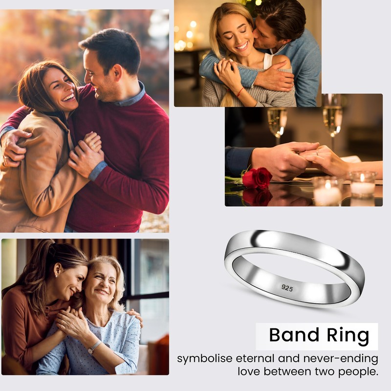 TJC Silver Rings for Women | Wedding Band Ring -