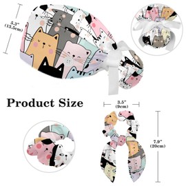 Gorras de trabajo con botón de pelo largo, lindo oso de dibujos animados volando en cohete, soporte para cola de caballo para mujer, multicolor, (Multicolor 04), Cap top diameter 18cm-7in