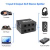 Mugkom Split 6 XLR Splitter Box, 1-IN-6-OUT/6-IN-1-OUT 6 Channel Parallel