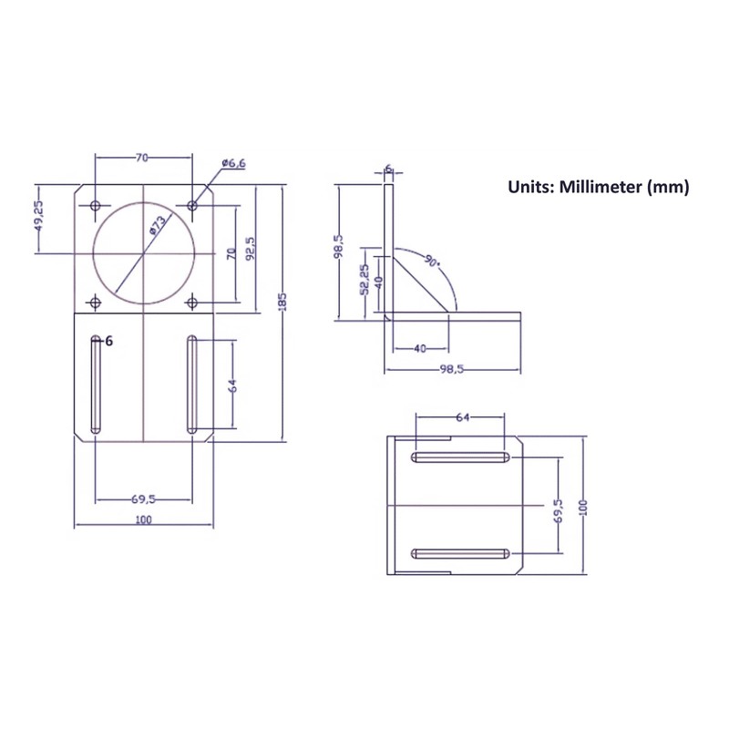 Nema 34 Stepper Motor Steel Mounting Bracket with Mounting Screws