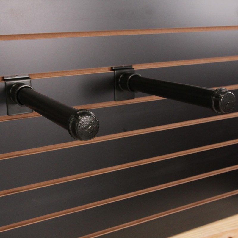 SSWBasics 4 ft x 2 ft Horizontal Black Slatwall Panels