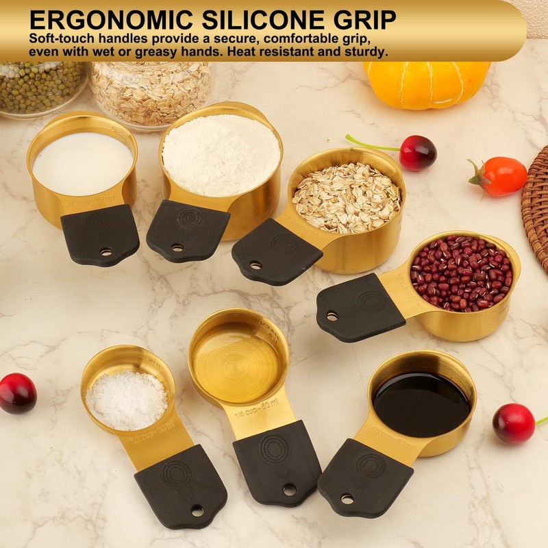 Gold Magnetic Measuring Cups & Spoons Set of 16, 7