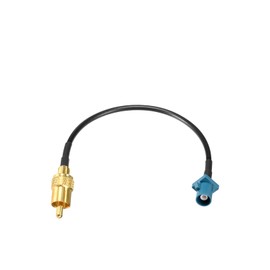 Superbat Fakra to RCA Cable, RCA Male to Blue Fakra Z Male Coax Pigtail 6" for Aftermarket Radio Head Unit Rear View Camera etc.