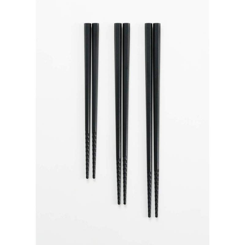 Akebono Sangyo PM-375 Tornado Chopsticks, Black, 7.1 inches (18 cm),