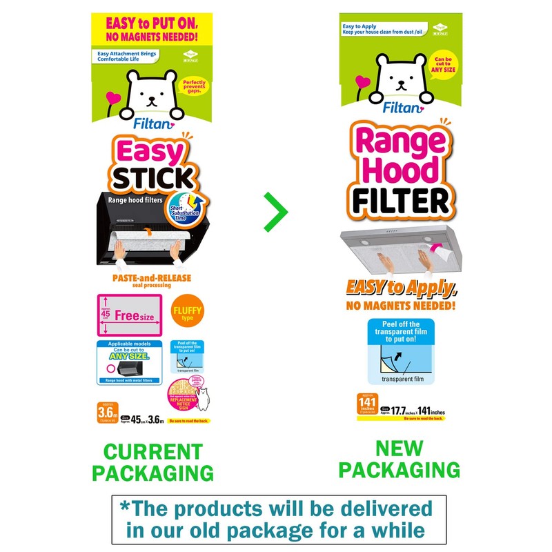 Easy Apply Range Hood Filter - Universal Size (141inches), Replaceable,