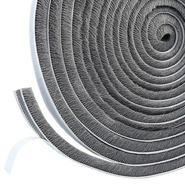 0.6 Inch Brush Weather Stripping,33 Feet,Card-Slot Seal Strip Pile Weatherstrip Door Sweep Brush for Door Window