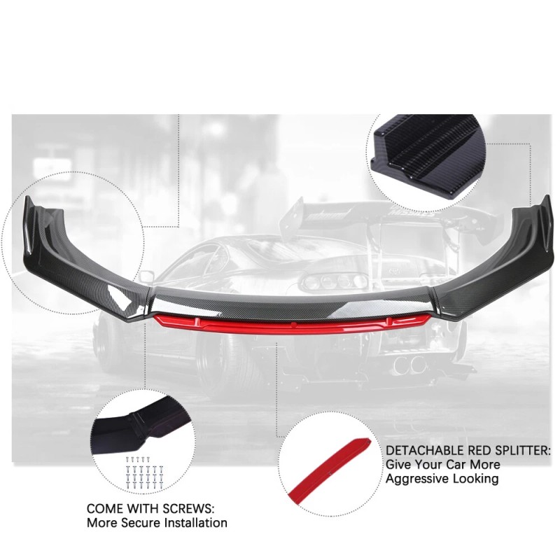 KEEPDSGN For 13-15 Honda Civic 4Dr Carbon Fiber 3PCS Front