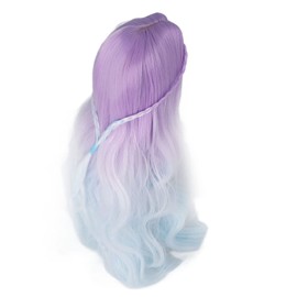 1/3 Doll Ball Joint High Temperature Silk Hair Wig for Dollhouse (Gradient Purple)