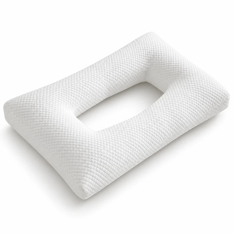 Ear Hole Pillow for Side Sleepers – Rectangular Cushion with