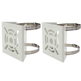 Security Camera Pole, Set of 2, Mounting Hardware, Stand, Attachment, Dummy Sticker, Wireless, Cylinder, Prismatic Column, Outdoor, Dummy Camera, Surveillance Camera, Dummy, Stainless Steel Band