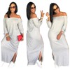 Women's Beach Long Dress Casual One Off Shoulder Side Split