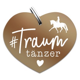 Soulhorse Brand Horse Pony Dogs Lucky Tag Horse Tag Gücksbringer Guardian Angel Saddle Heart Bridle Bridle Breastplate Keyring Talisman for Animals and People (Dream Dancer, Bronze)