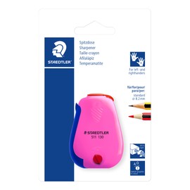 Staedtler 511 130-BK Sharpener Box for Lead and Coloured Pencils up to 8.2 mm, Left and Right Handed Users, Double-Sided Tips, One Sharpener in Assorted Colours