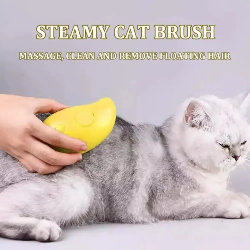 Cepillo De Vapor 3 En 1 Para Gato Masaje Elimina