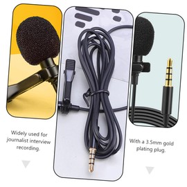 LABRIMP 1Set Clip Lavalier Mic Recording Wired Condenser Microphone for Interviews Online Teaching High Sound Quality with Easy Attach Clip