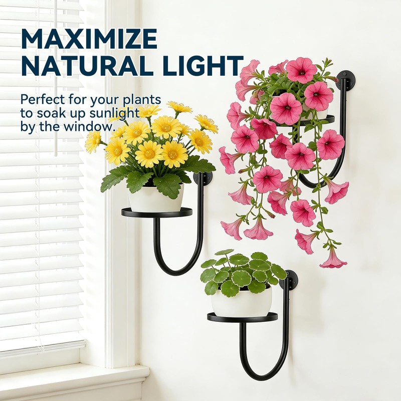 Wall Planters for Indoor Plants, 3 Pack Wall Mounted Plant