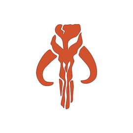 Mandalorian Bantha Skull Sticker Vinyl Decal Notebook Car Window Laptop 4"x 6" (Orange)