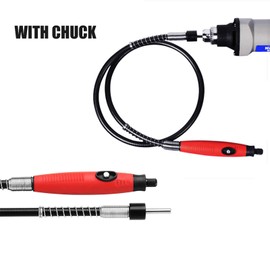 Flexible Flex Shaft, 3mm/0.12" Universal Flex Shaft Adapter Attachment, Flexible Drill Shaft Extension with Chuck, Maximum Clamping 3.2mm/0.13"