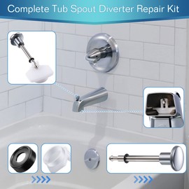 Enhon 2 Set Tub Spout Diverter Repair Kit, Includes 2 x Diverter Valve Stems, 2 x Cup Seals and 2 x Gates, Bathroom Shower Bathtub Leaky Faucet Repair Replacement Parts Replace