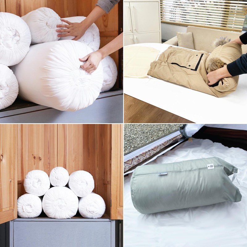 Roll&Stack Storage Bags for Comforters, Blankets, Clothing, Closet, Underbed Space