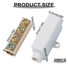 Sixfolo Drahtverbinder 12 Stück Kabelverbinder Klemmleiste für 2,5 bis 16 mm² Draht Leiter Klemmen Messing mit Doppelschrauben und ABS Gehäuse Klemmenblock 1000V 100A für Elektro Verbindung