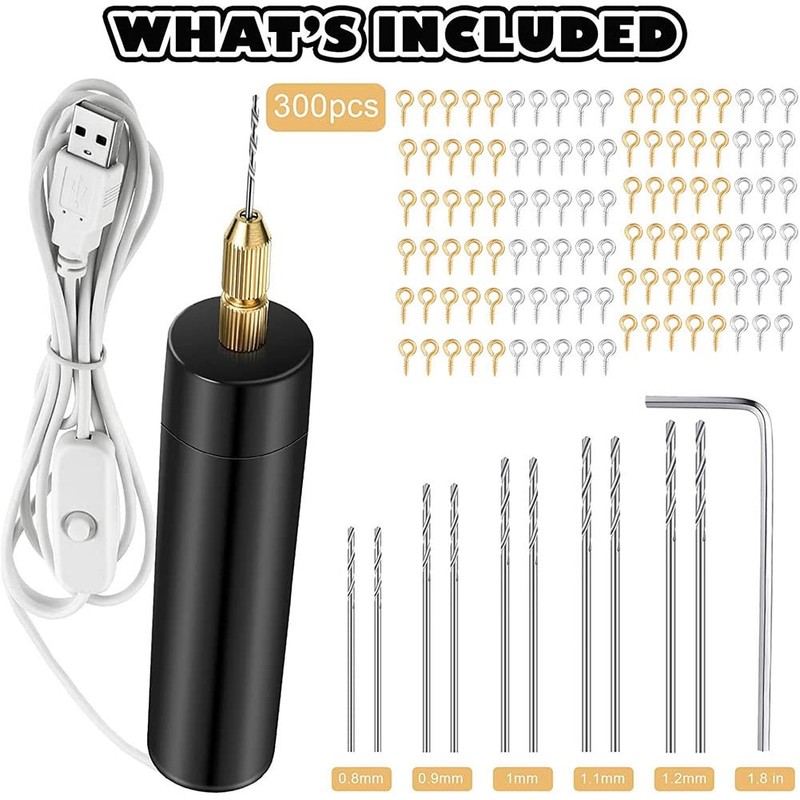 Lyaciomn Electric Resin Drill Set,Including Eye Screws,Twist Drill Bits Tools,Electric