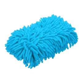 HARFINGTON Car Wash Sponge 9.1" x 4.7" Chenille Microfiber Mitt Scratch-Free Absorbent Scour Scrubber Cleaning Sponge for Washing Detailing on Cars, Trucks, SUV, Boats, RVs, Light Blue